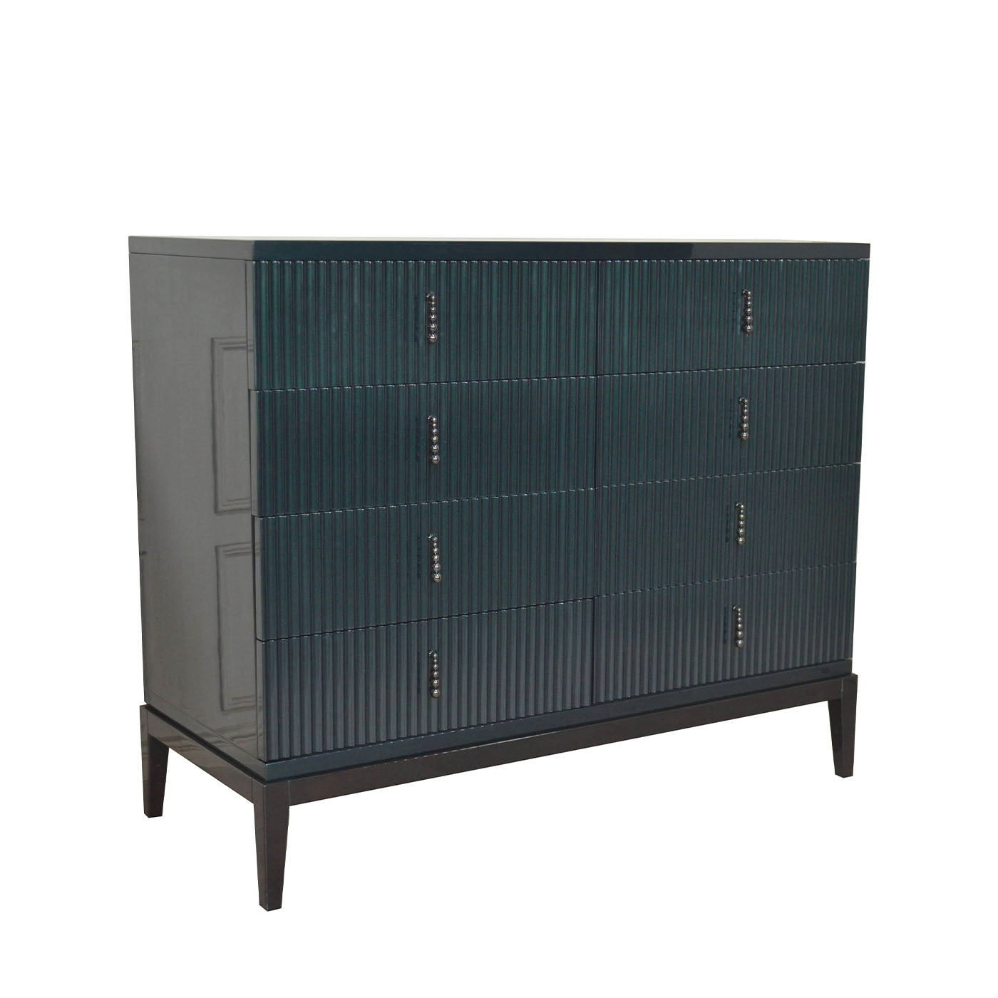 Italian Dresser In Glossy Green Smarald Lacquered Wood - Alternative view 1