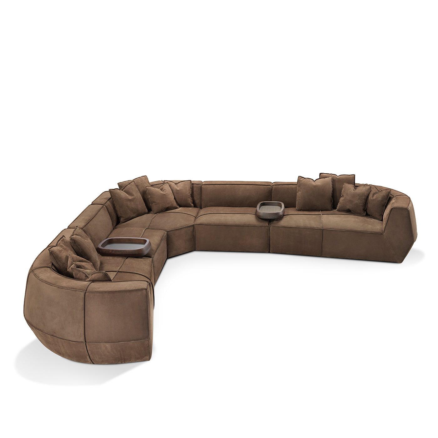 Infinito Brown Leather Sofa by Lorenza Bozzoli - Alternative view 3
