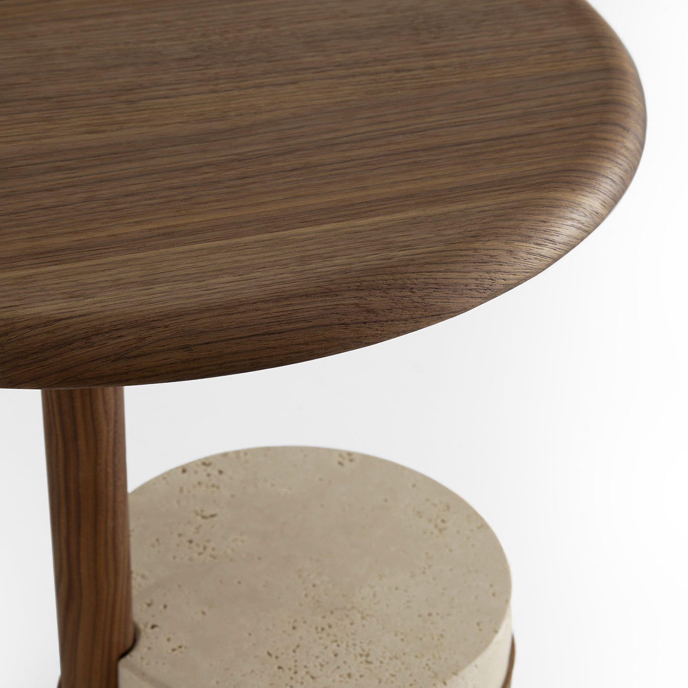 Champignon High Side Table with Travertino Romano Marble Base - Alternative view 2