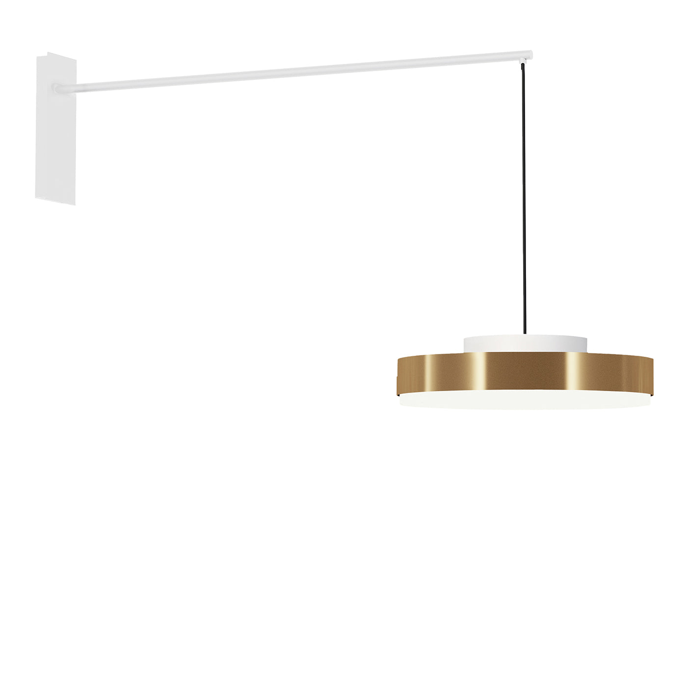 Lampada da parete Discus AP grande in ottone e bianco di MKV Design - Vista principale