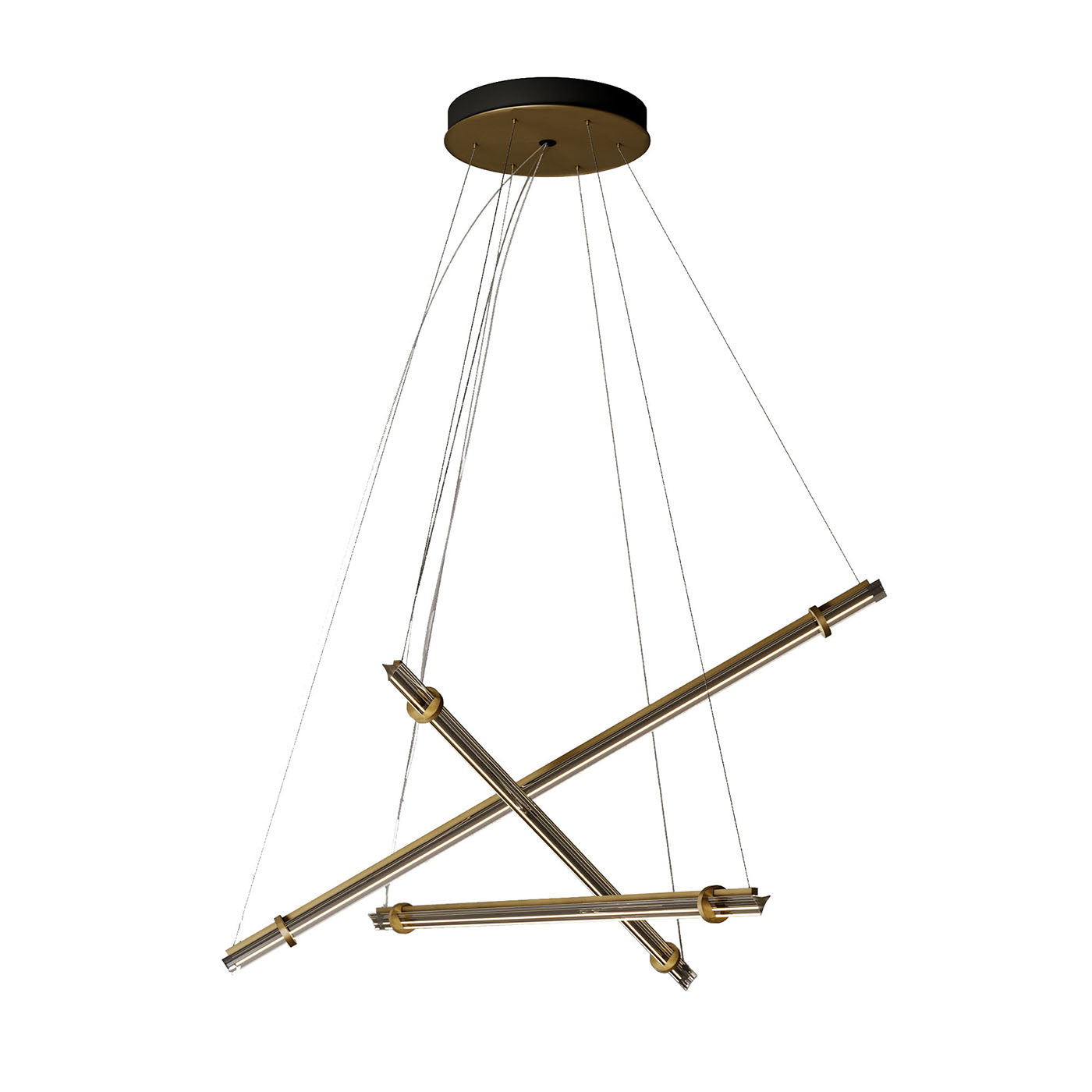 Optical Suspension 3’S Lamp In Smoke Grey Glass - Main view