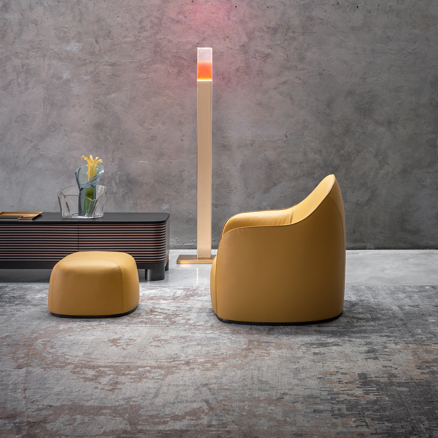 Sweet Set of Mustard Armchair and Pouf by Elisa Giovannoni - Alternative view 3