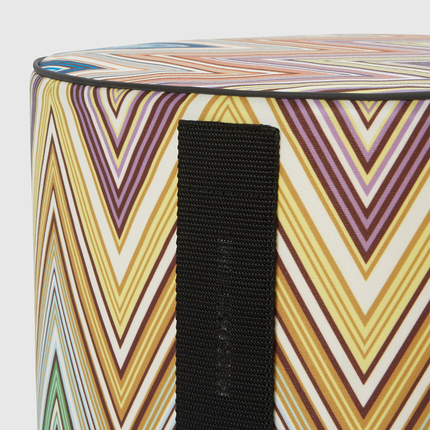 Kew Cylindrical Zigzag Pattern Outdoor Pouf #3 - Alternative view 1