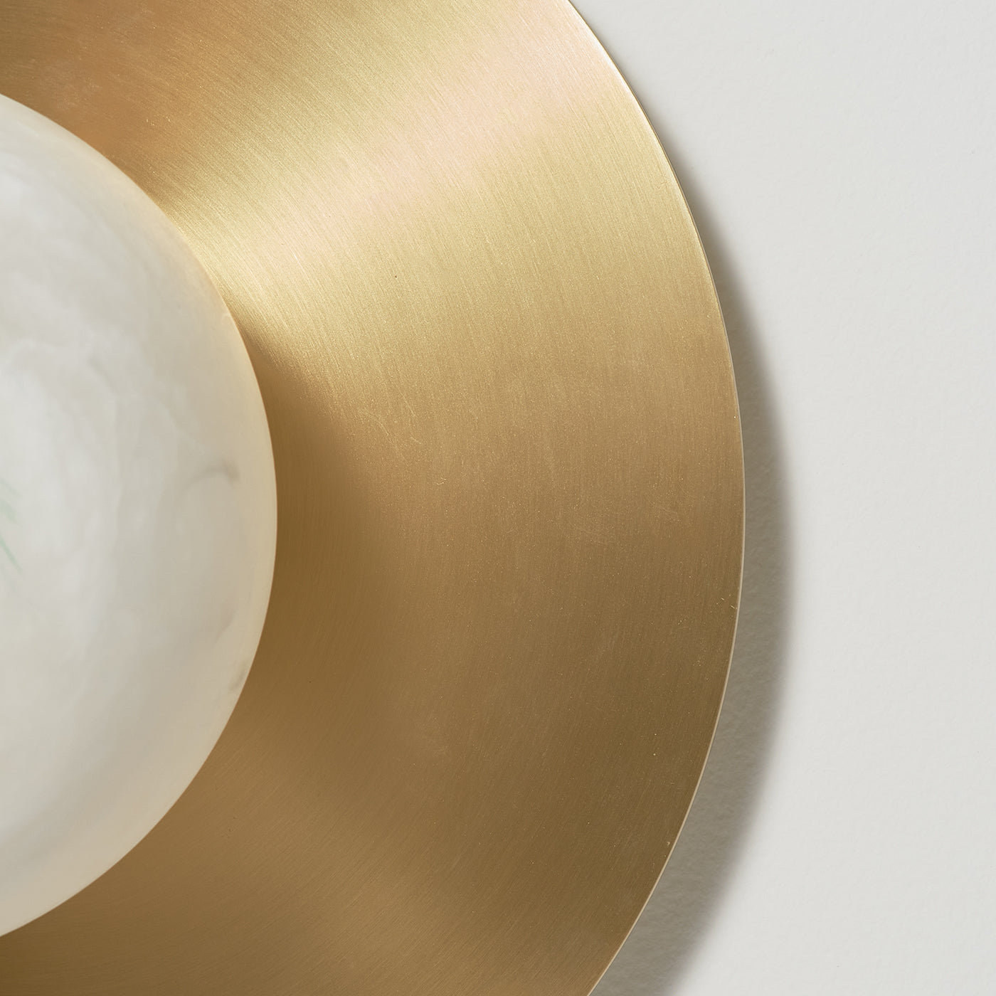 "Mini Alabaster Moon" Wall Sconce in Satin Brass - Alternative view 1
