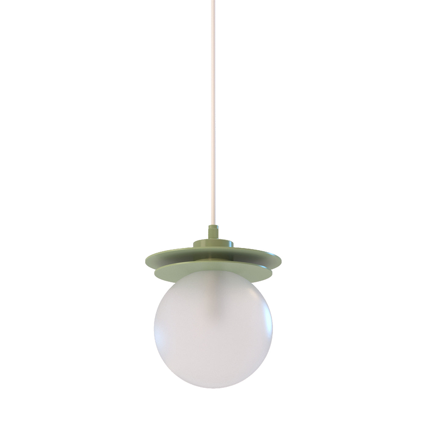 Petite lampe suspendue en laiton et verre Crapa Green - Vue principale