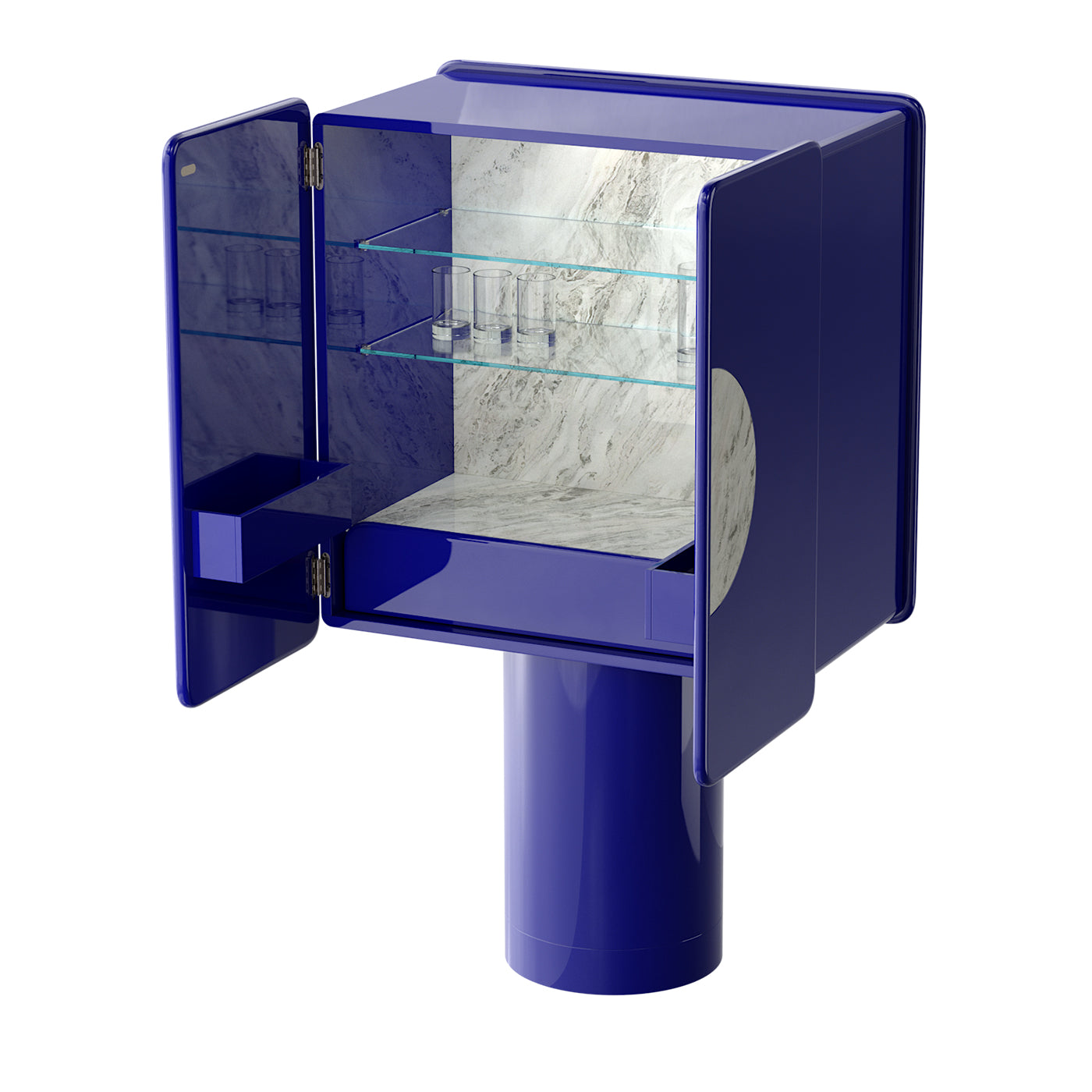 Regis 2-Door Ultramarine-Blue Bar Cabinet - Alternative view 5