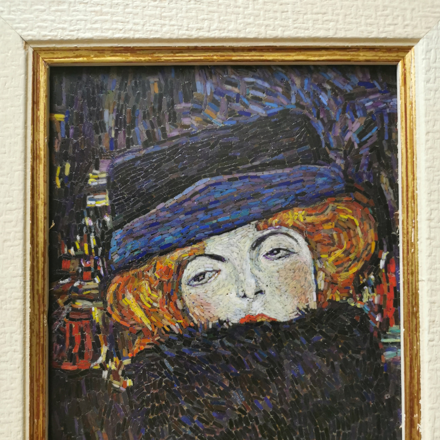 Signora con Cappello e Boa di Piume Klimt Mosaico - Vista alternativa 1