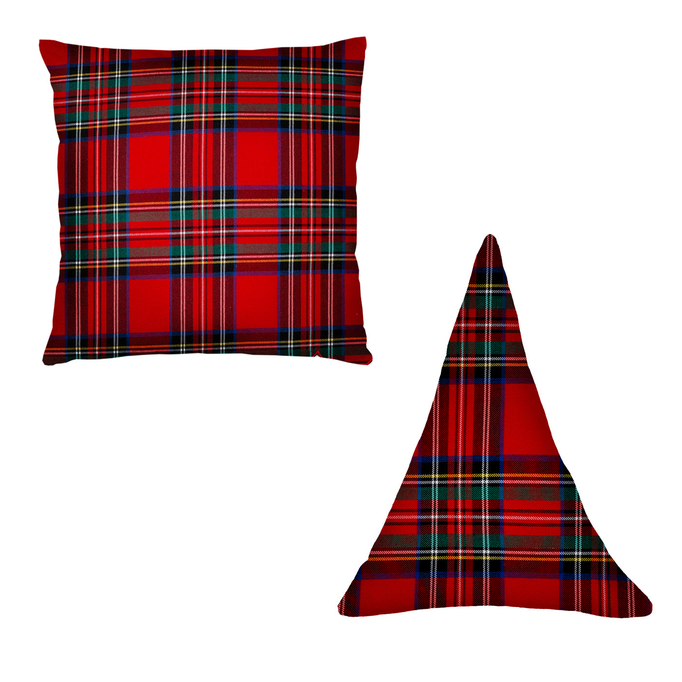 Set di 1 cuscino e 1 cuscino albero in tartan rosso - Vista principale