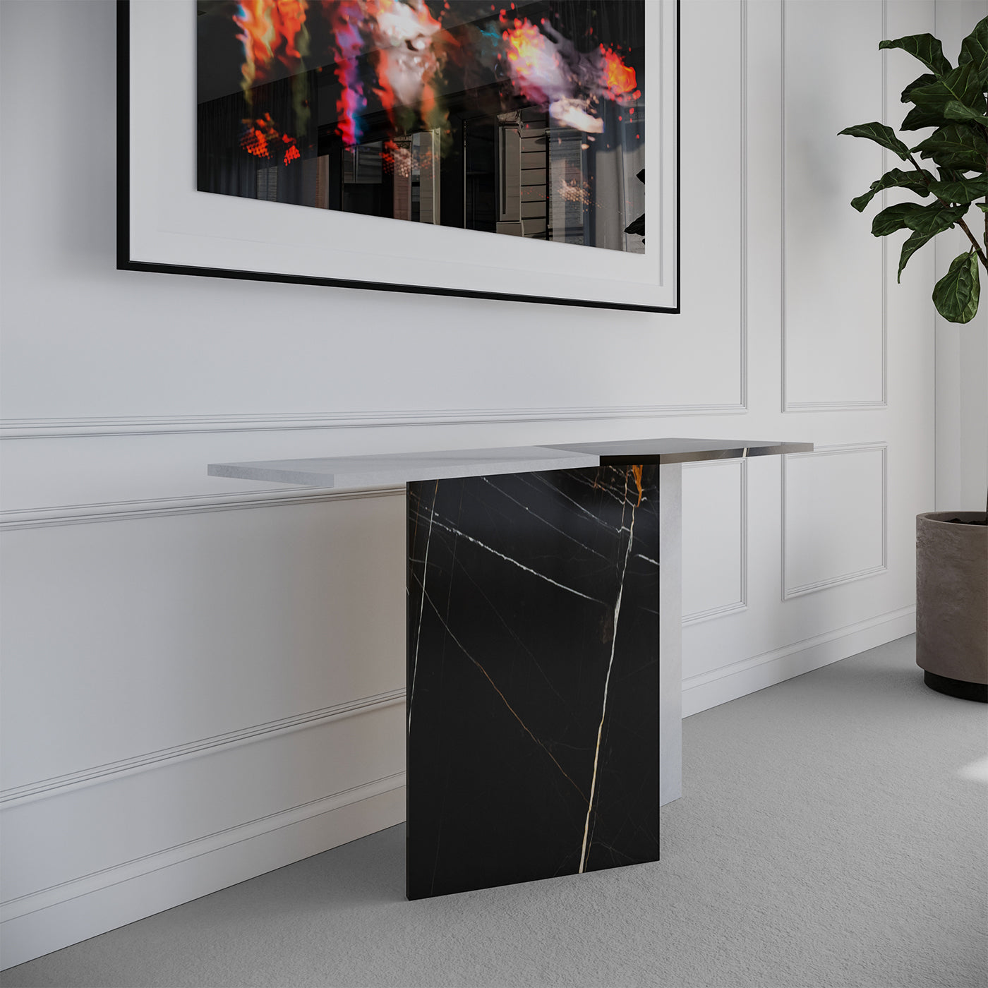 Zion Sahara Noir and Bianco T Marble Console by Paolo Ciacci - Alternative view 3