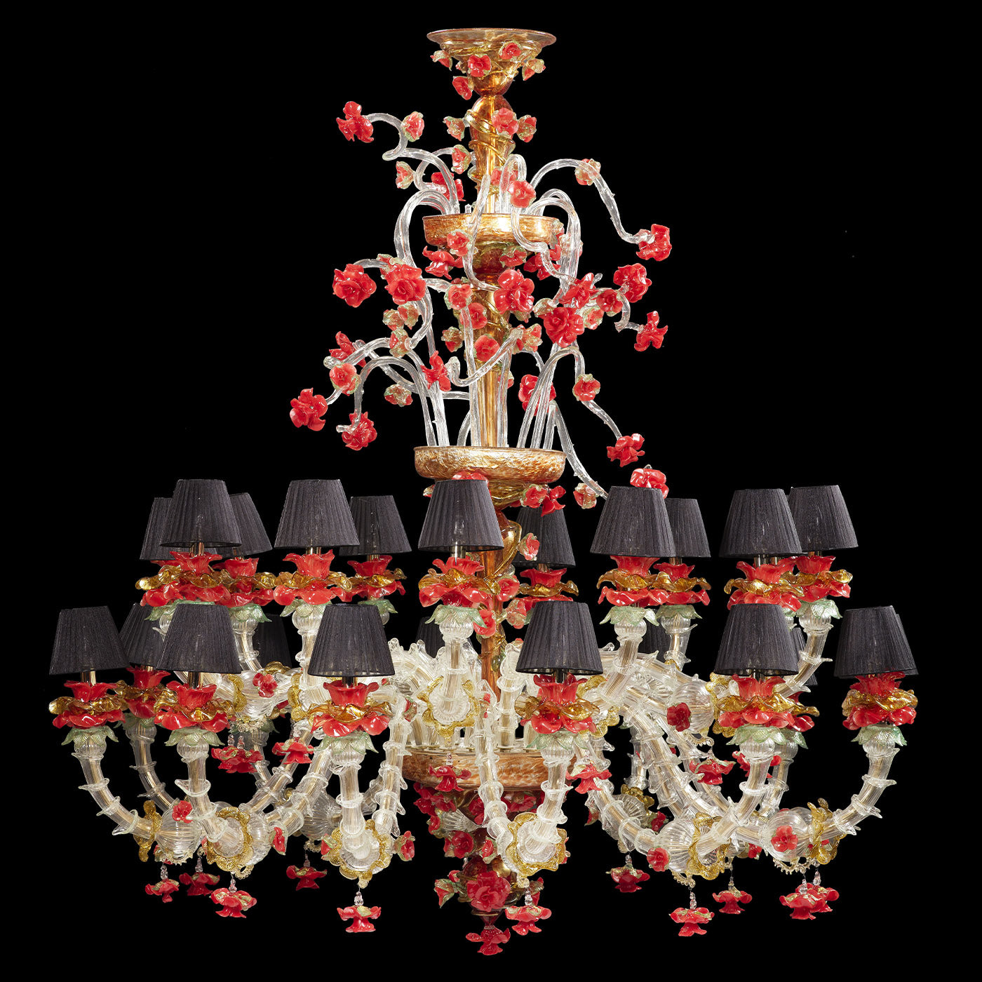 Rezzonico-style Red and Gold Chandelier - Alternative view 1