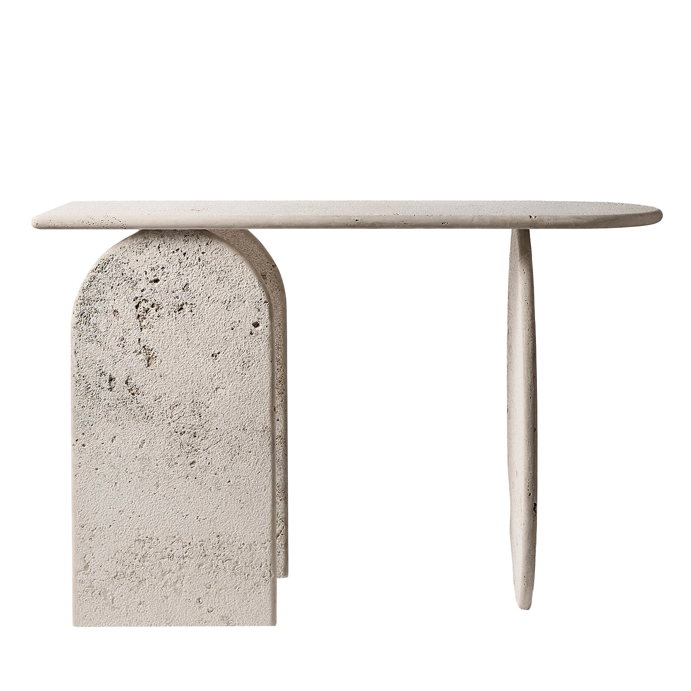 Roma Travertino Marble With Raw Finish Console - Main view