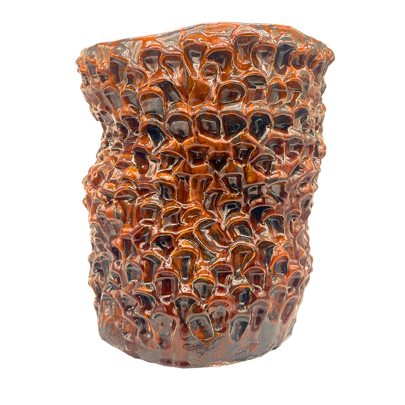 Vase en céramique Storto Onda Series Warm Caramel - Vue principale