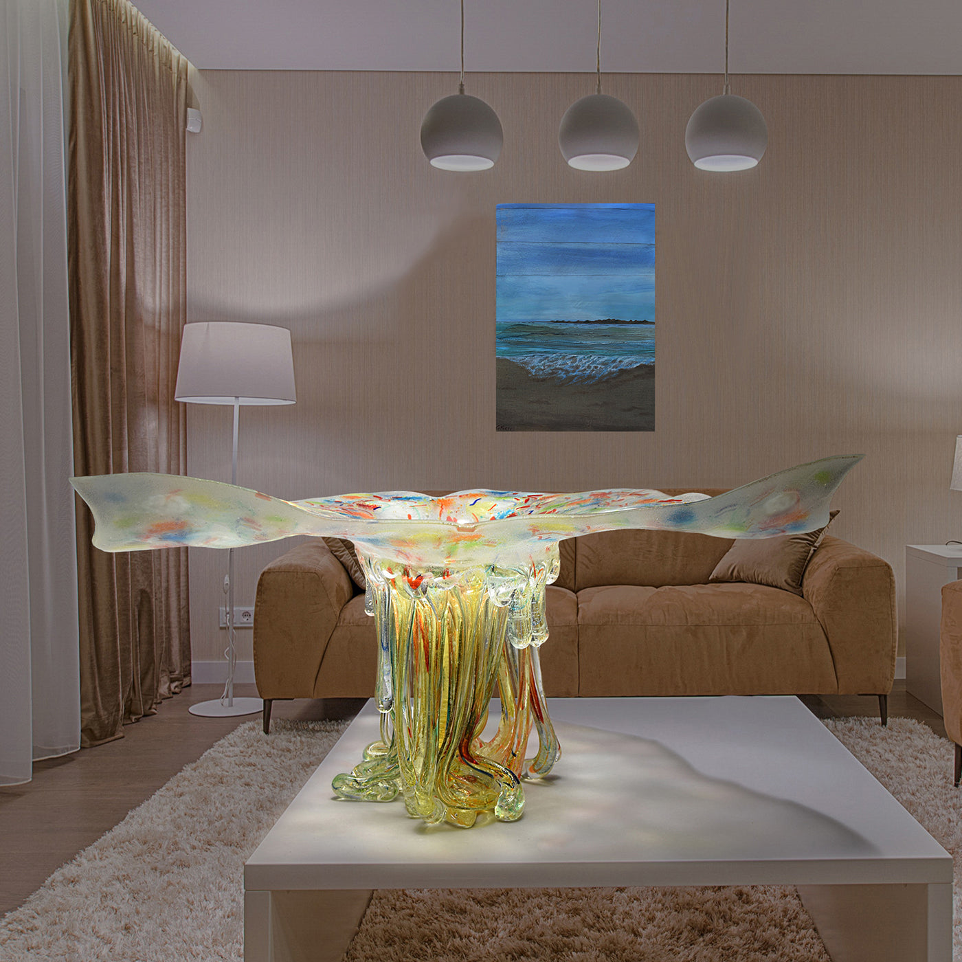 Centre de table sculptural Butterfly Fluorescente - Vue alternative 4