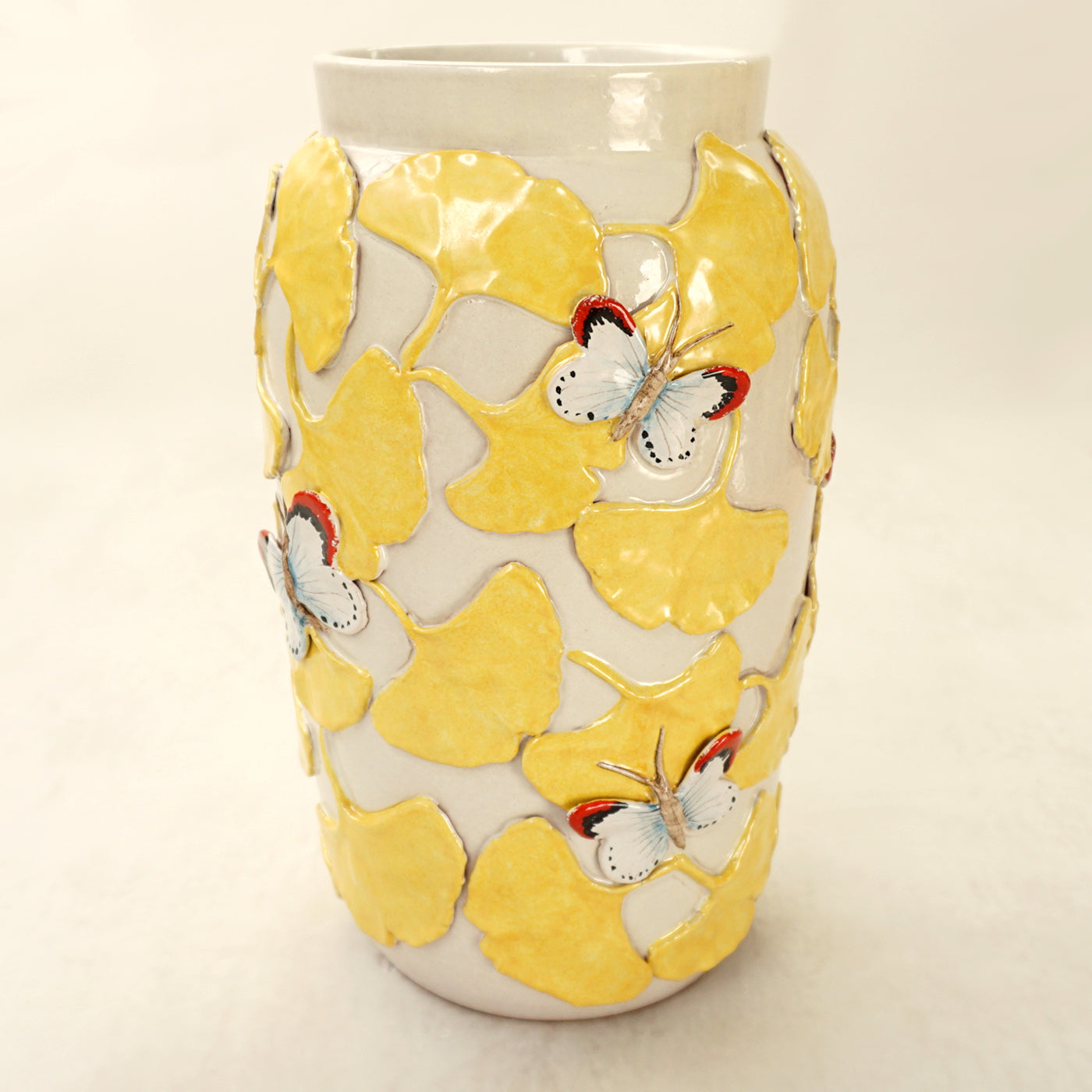 Ginkgo Farfalle Polychrome Keramik-Vase - Alternative Ansicht 3