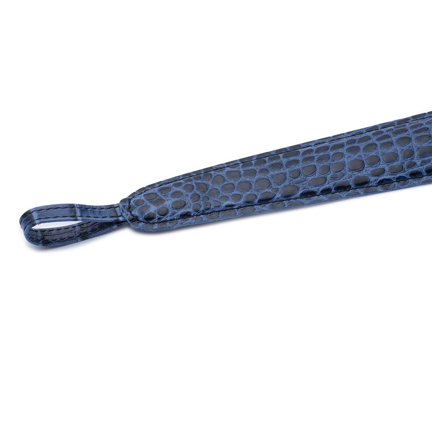 Cornet à chaussures en cuir simili-croc bleu - Vue alternative 1