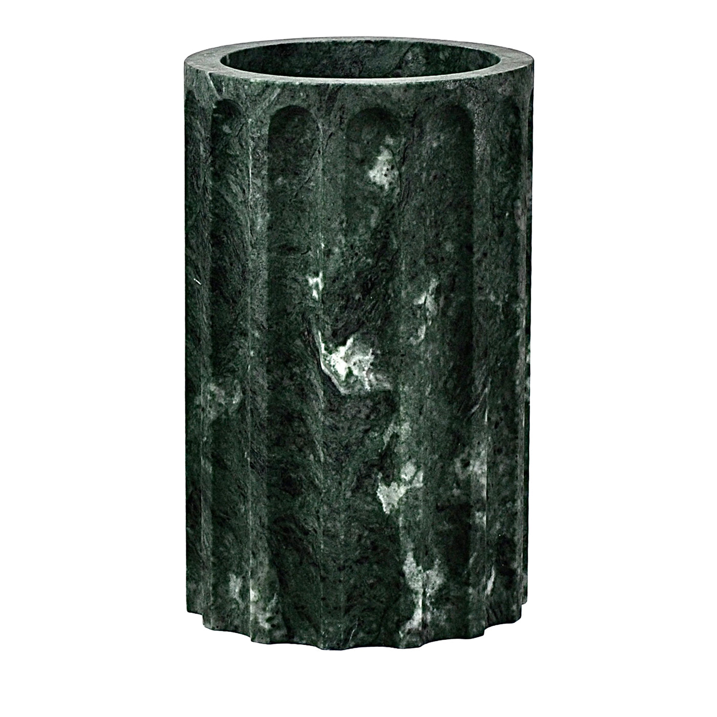 TAN Satin green Guatemala marble Column Vase - Main view