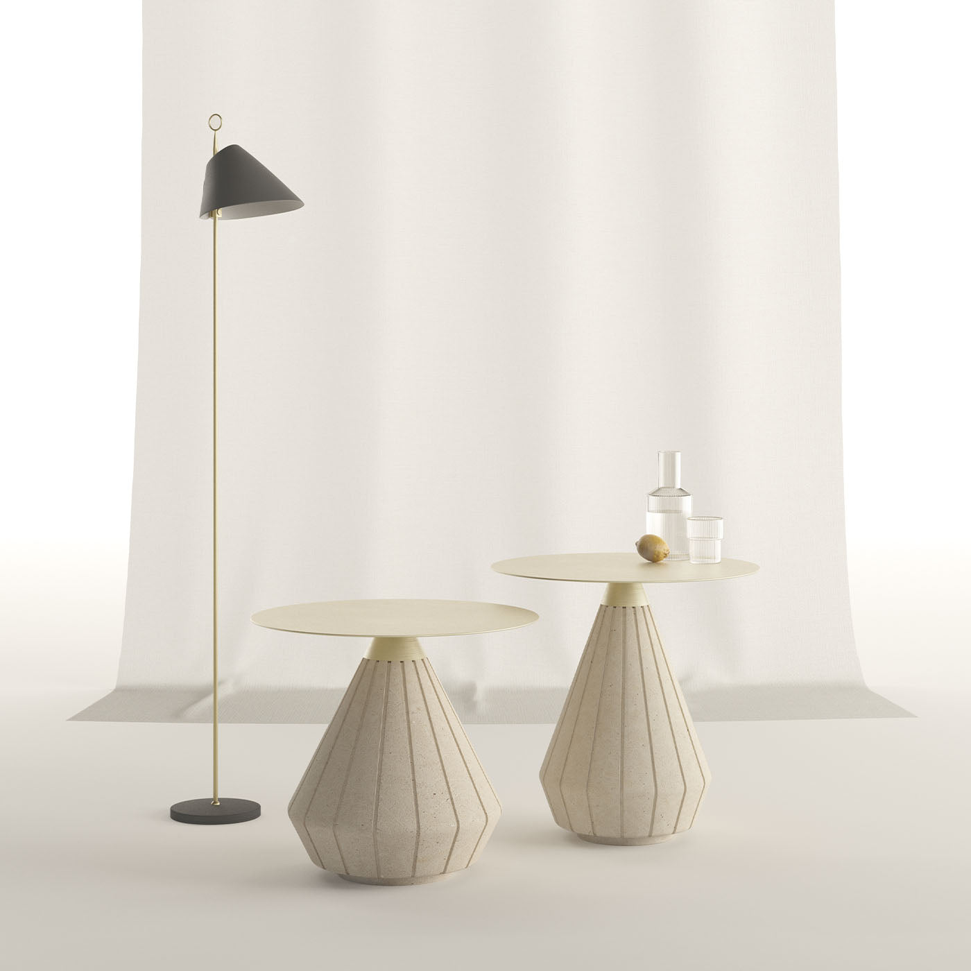 Rigo Beige Lecce Limestone Side Table by Apospersano - Alternative view 3