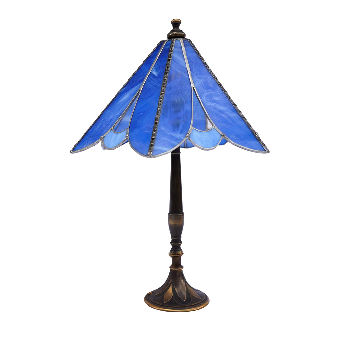 Lámpara de mesa Tiffany Preziosa de cristal azul - Vista principal