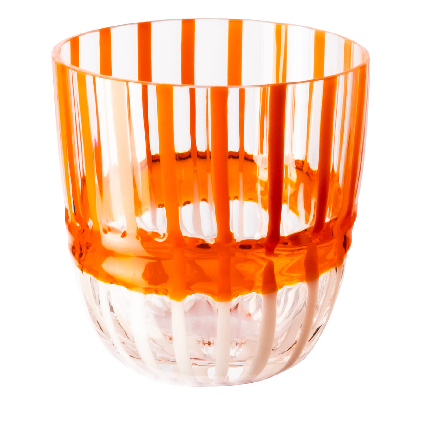 I Diversi Vaso a rayas blanco y naranja de Carlo Moretti - Vista principal