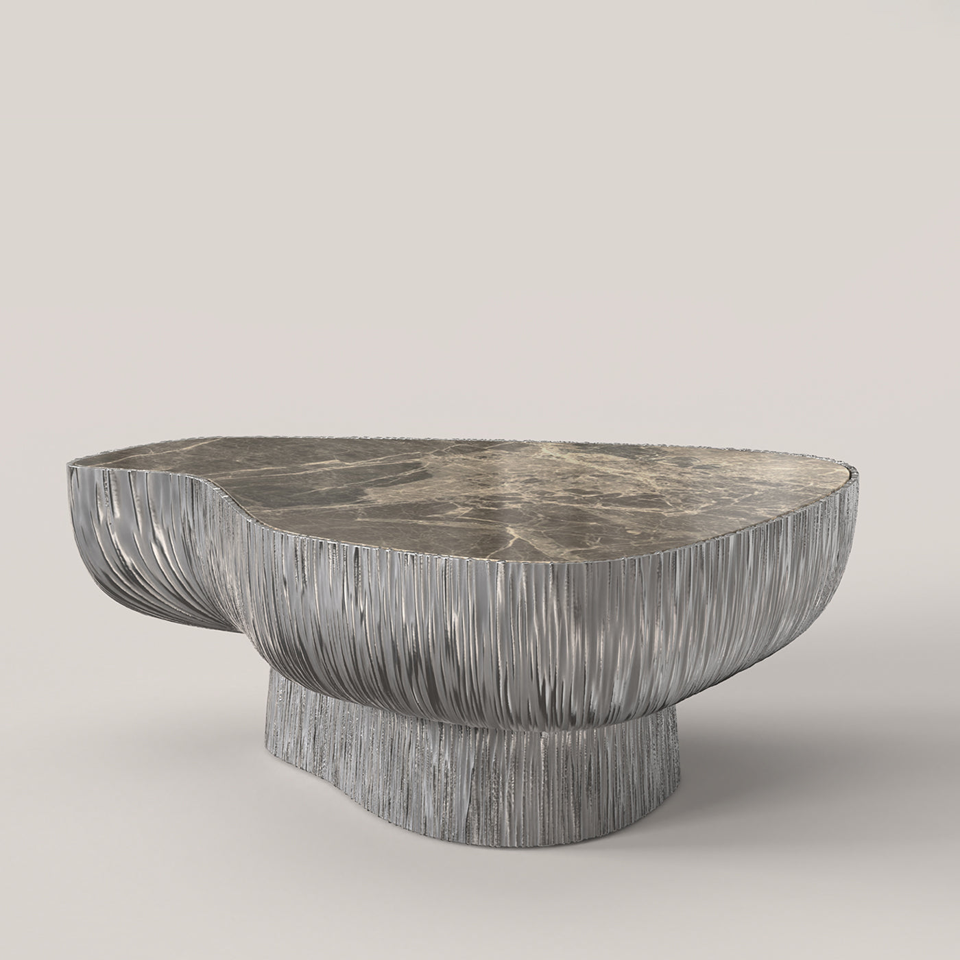 Giava V2 Irregular Breccia Paradiso Marble & Metal Coffee Table - Alternative view 1