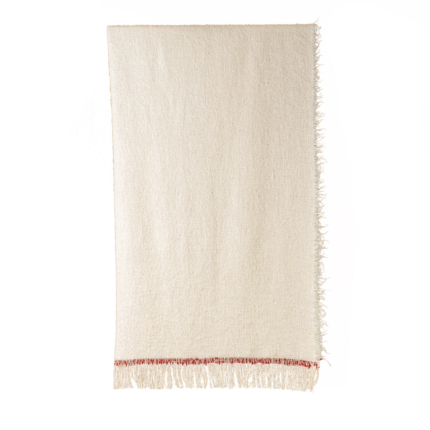 Fibra Fringed Beige & Red Blanket - Main view