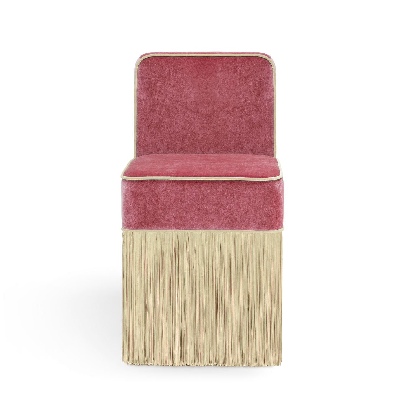 Silla Lilli de terciopelo rosa y beige de Lorenza Bozzoli - Vista alternativa 3