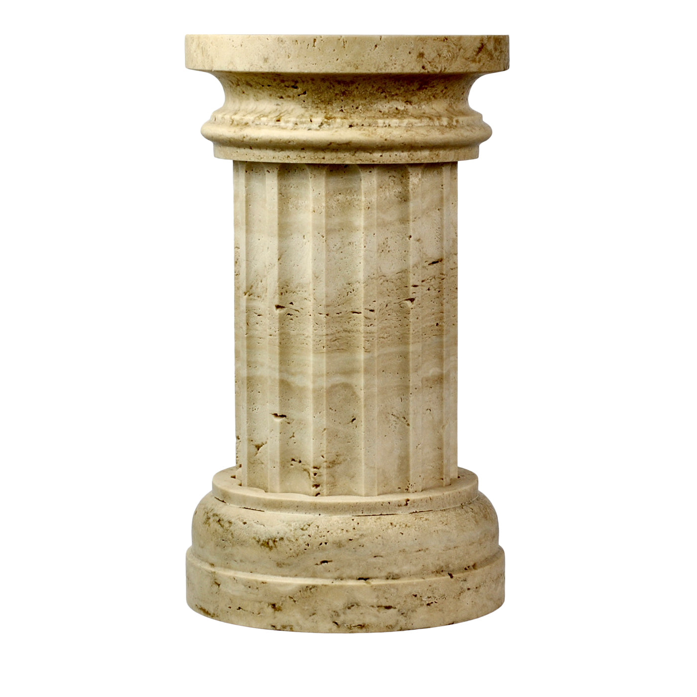 POR TAN TE Satin Travertino marble Column Vase - Main view
