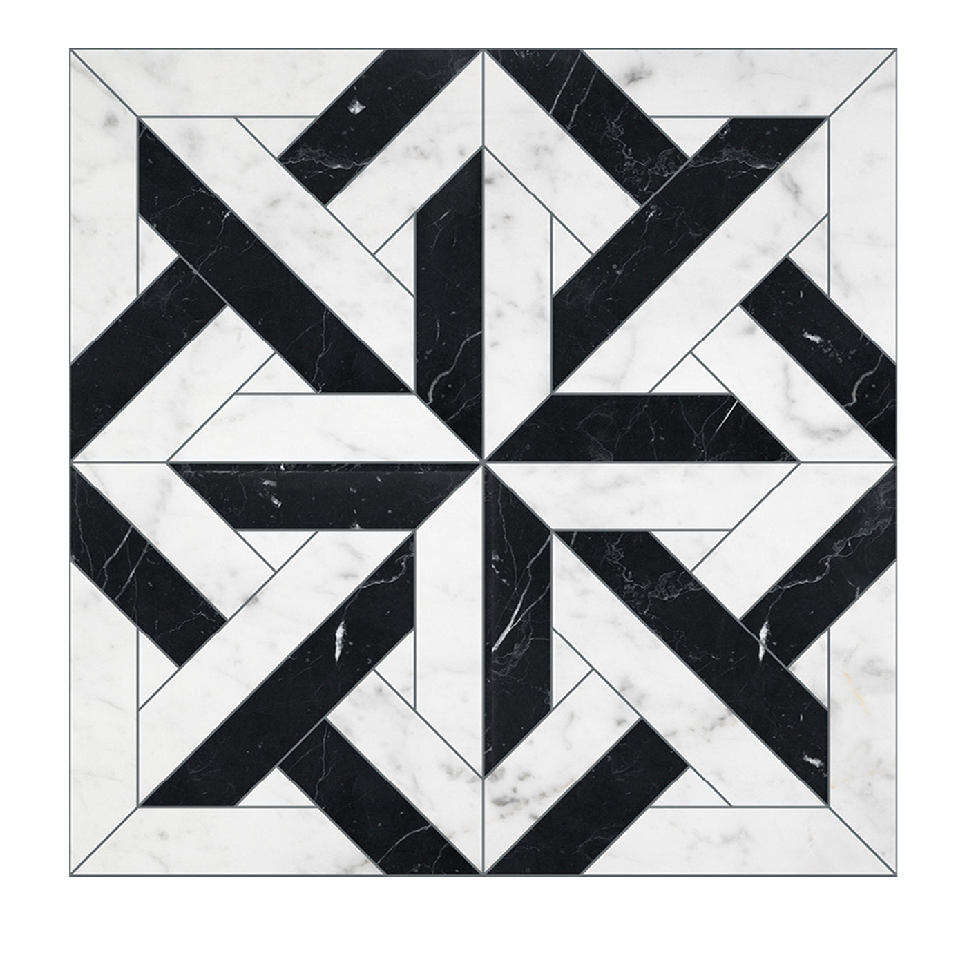 Elite 10 Marmorboden aus weißem Carrara und schwarzem Marquina - Hauptansicht