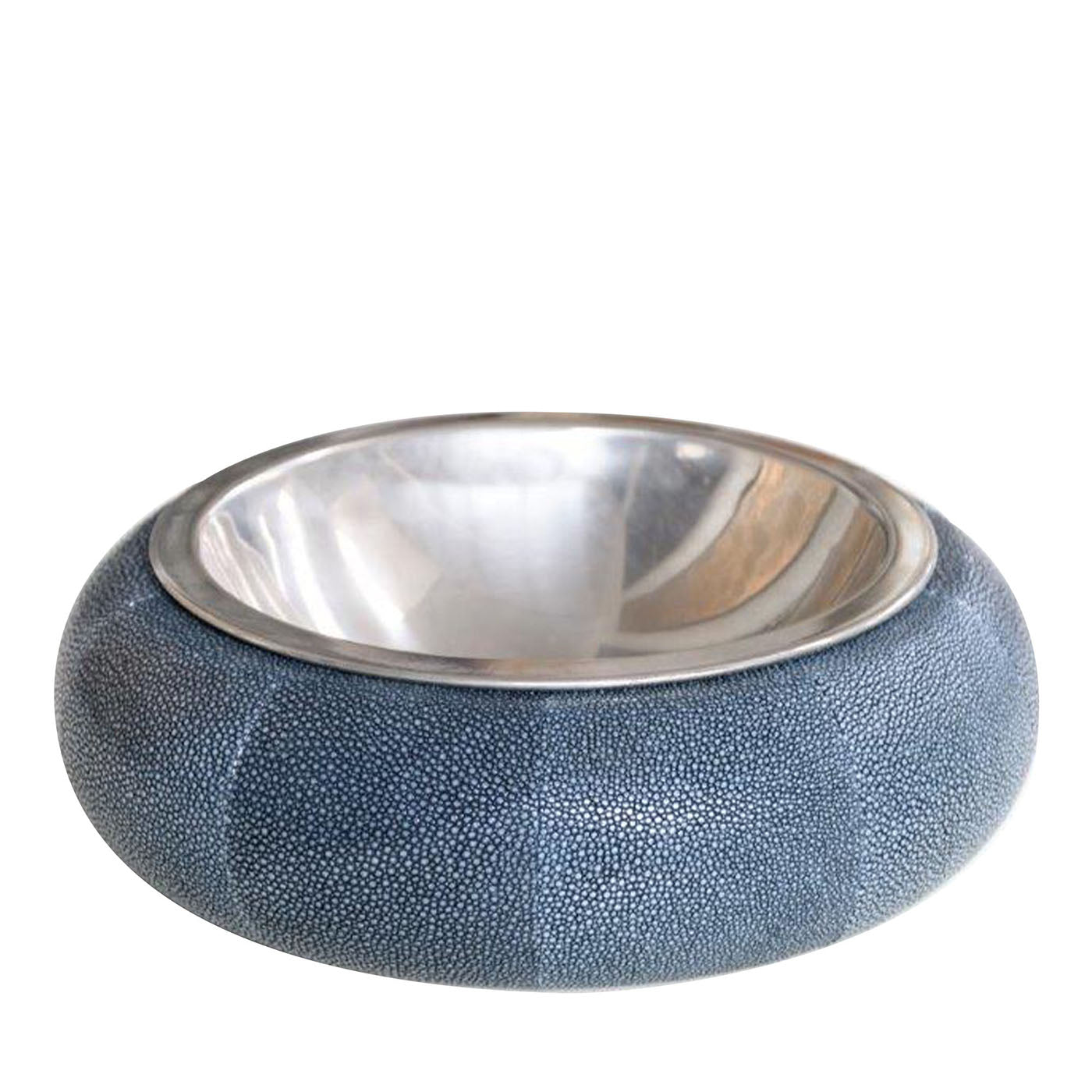 Round Blue Galuchat Silvery Bowl - Main view