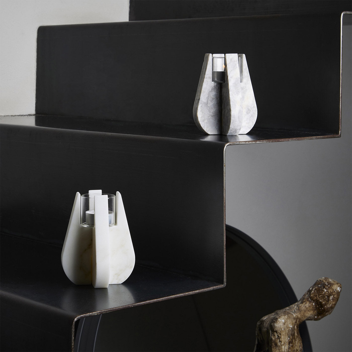 Drop White Carrara T-Light Candleholder #1 by Alessandra Grasso - Alternative view 4
