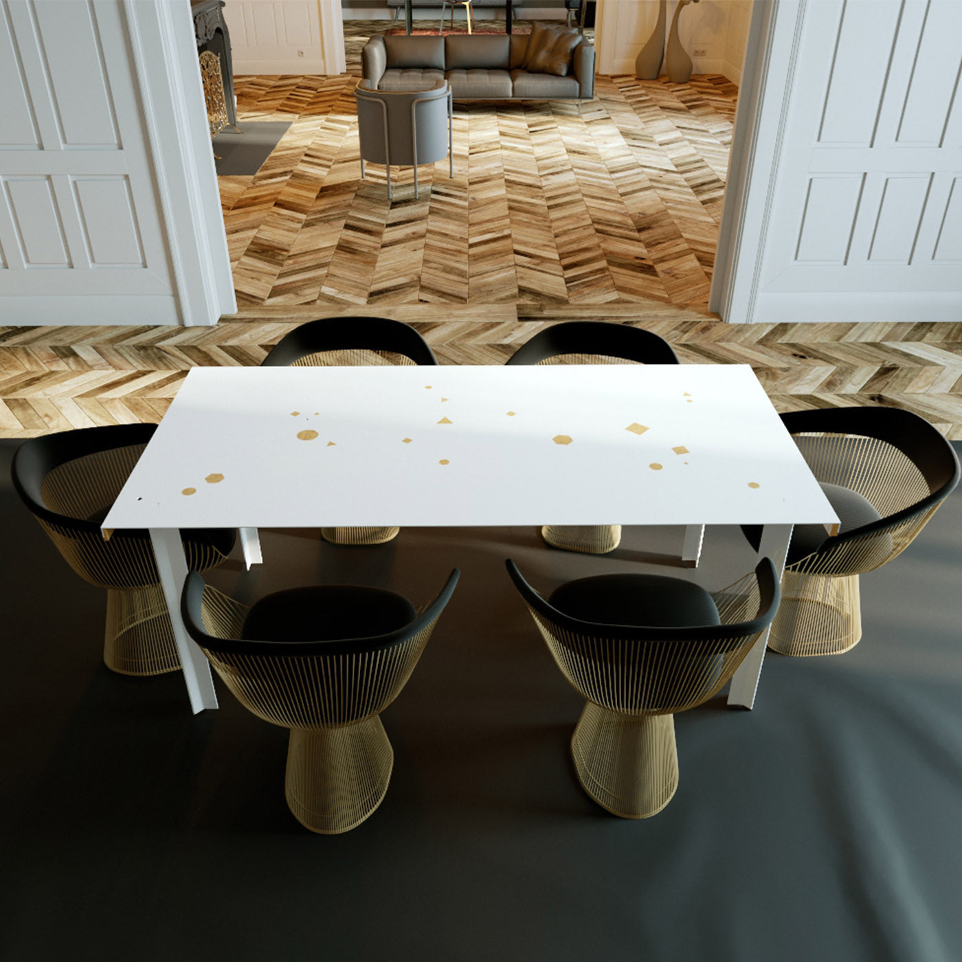 Lastra Lacquered White Dining Table - Alternative view 2