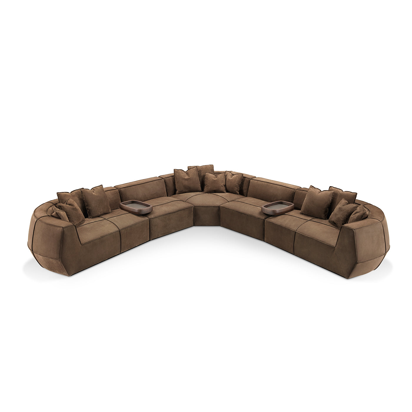 Infinito Brown Leather Sofa by Lorenza Bozzoli - Alternative view 2