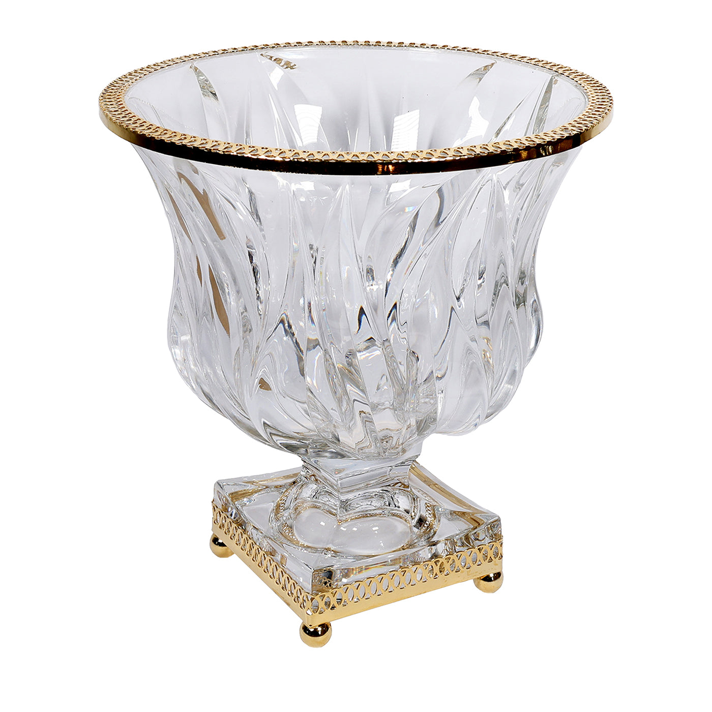 Fiamma Crystal Vase with 24K Gold - Main view