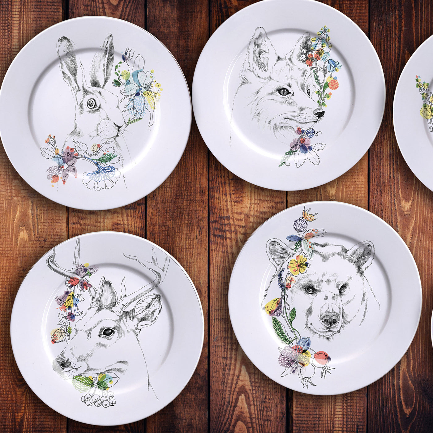 An Ode To The Woods White Tailed Rabbit Dinner Plate - Alternative view 2