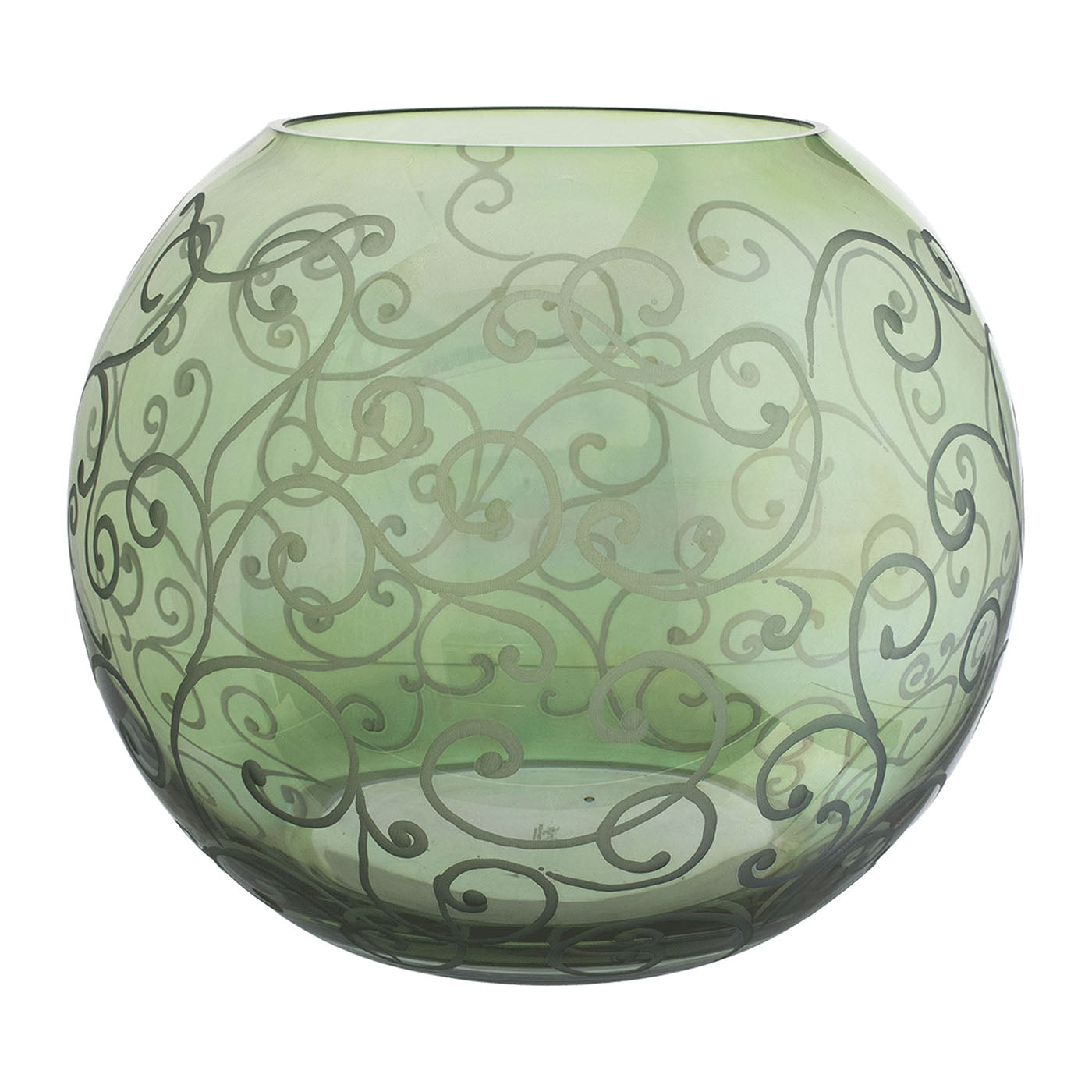 Ritmica Vaso sferico in vetro verde - Vista principale