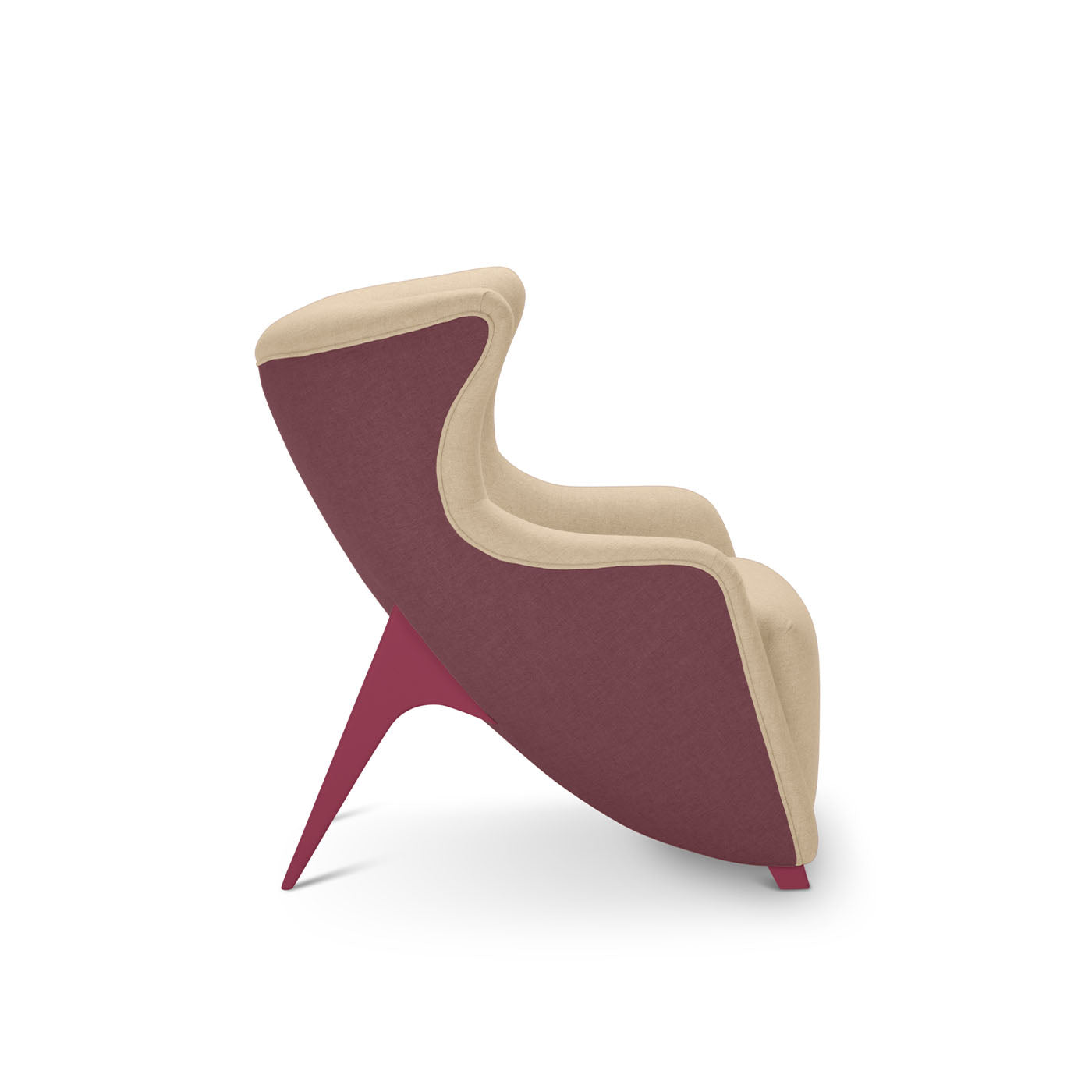 Gea Beige And Bordeaux Low Armchair By Giovanni Tommaso Garattoni - Alternative view 1