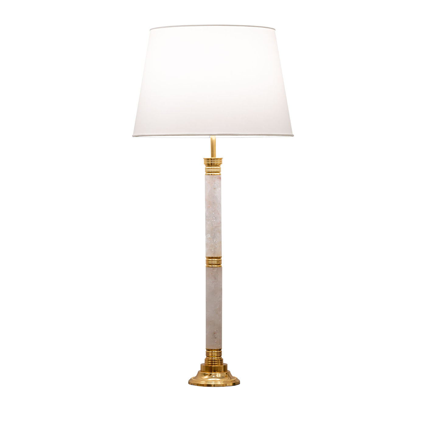 Lampe de table en laiton plaqué or et cristal de roche - Vue principale