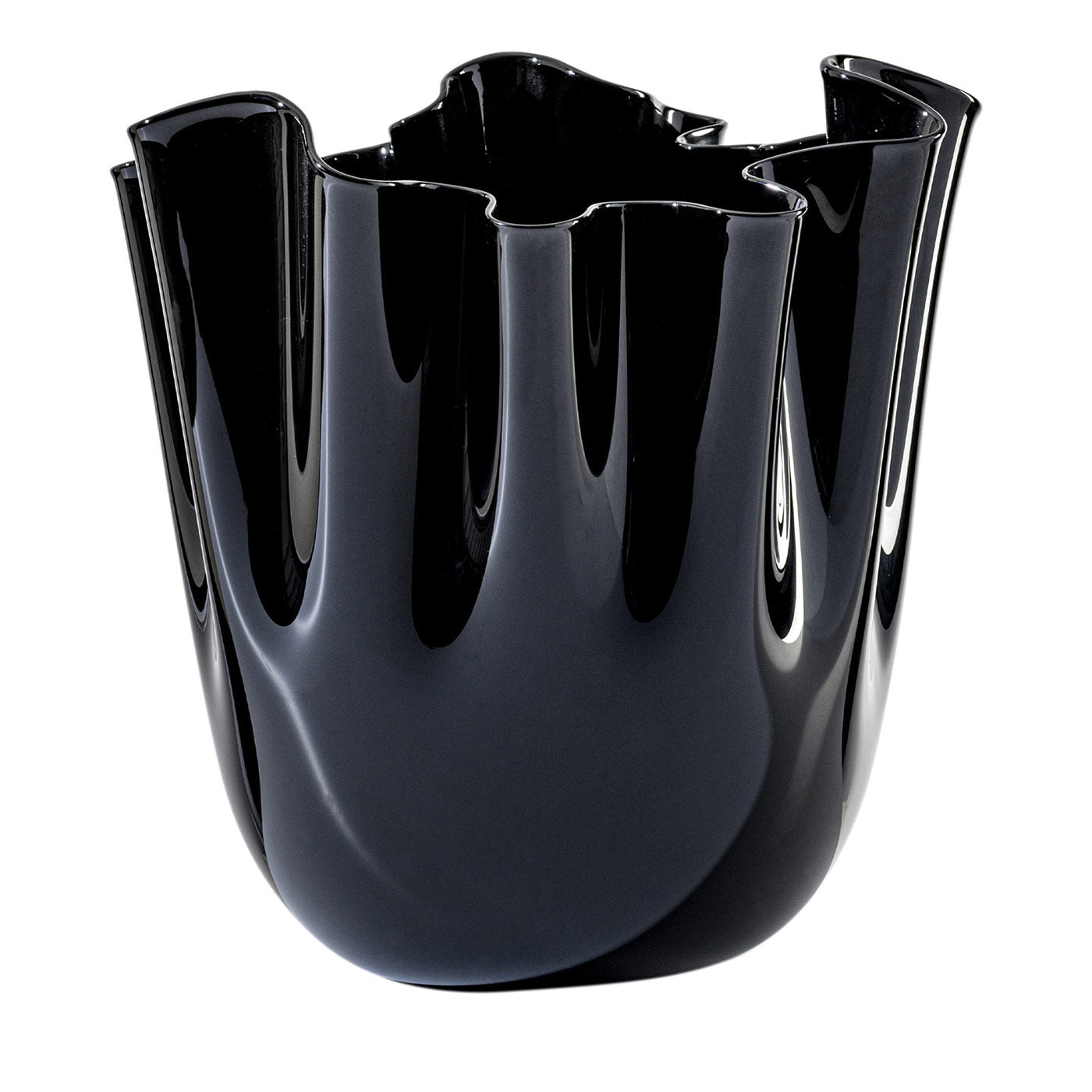 Fazzoletto Black Tall Vase by Paolo Venini and Fulvio Bianconi - Main view
