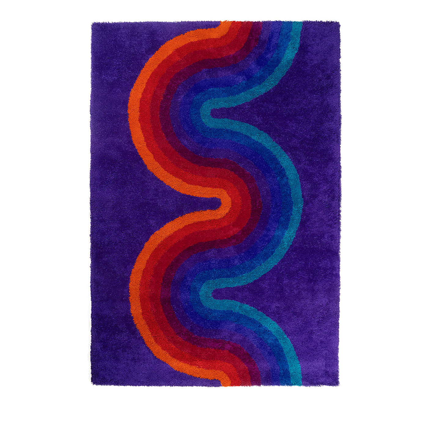 VP Romantica Curve Polychrome Wool Rug by Verner Panton Amini | Artemest