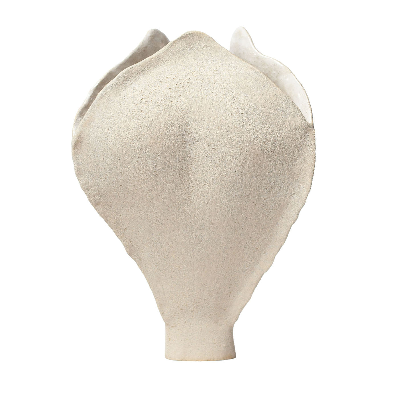 Ossa Iris White Glazed Stoneware Vase - Main view