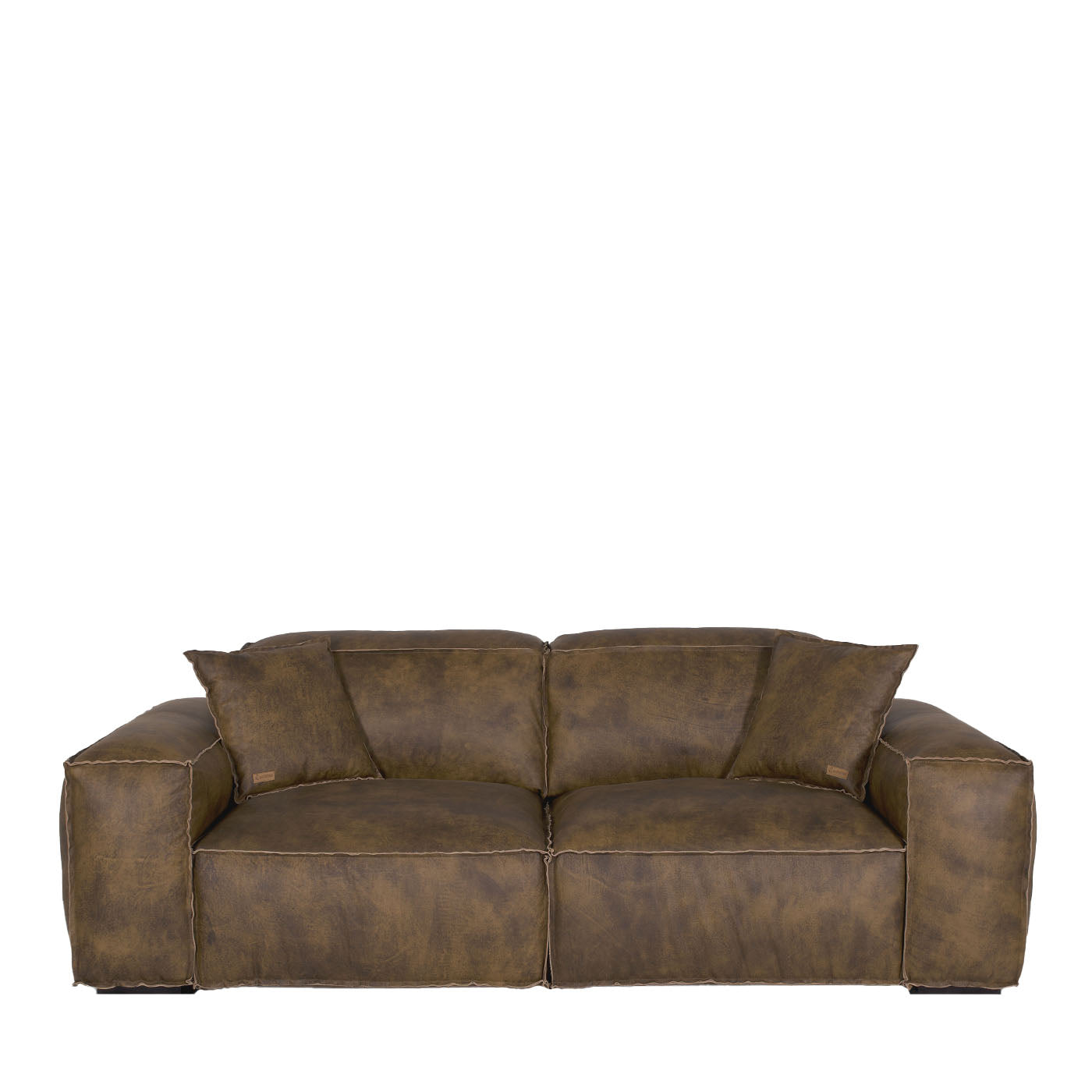 Placido Brown Leather Sofa - Main view