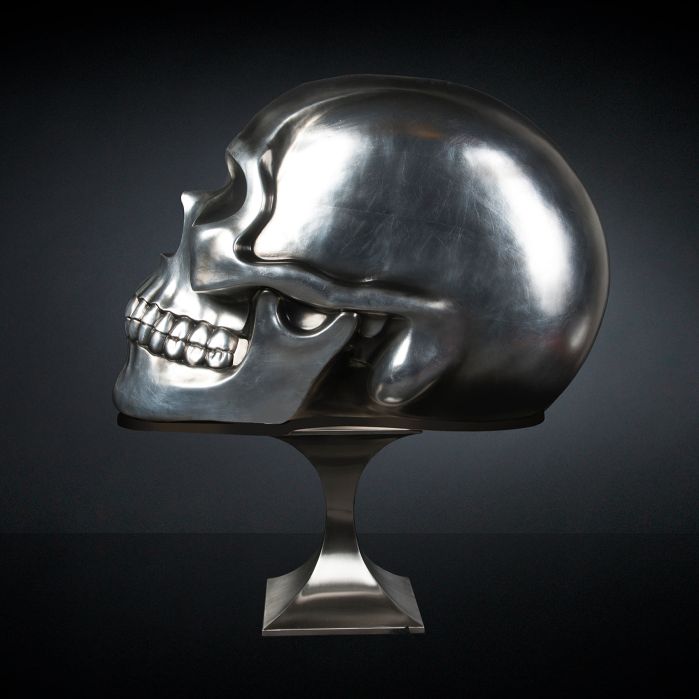 Black and Silver Skull Sculpture - Alternative view 1