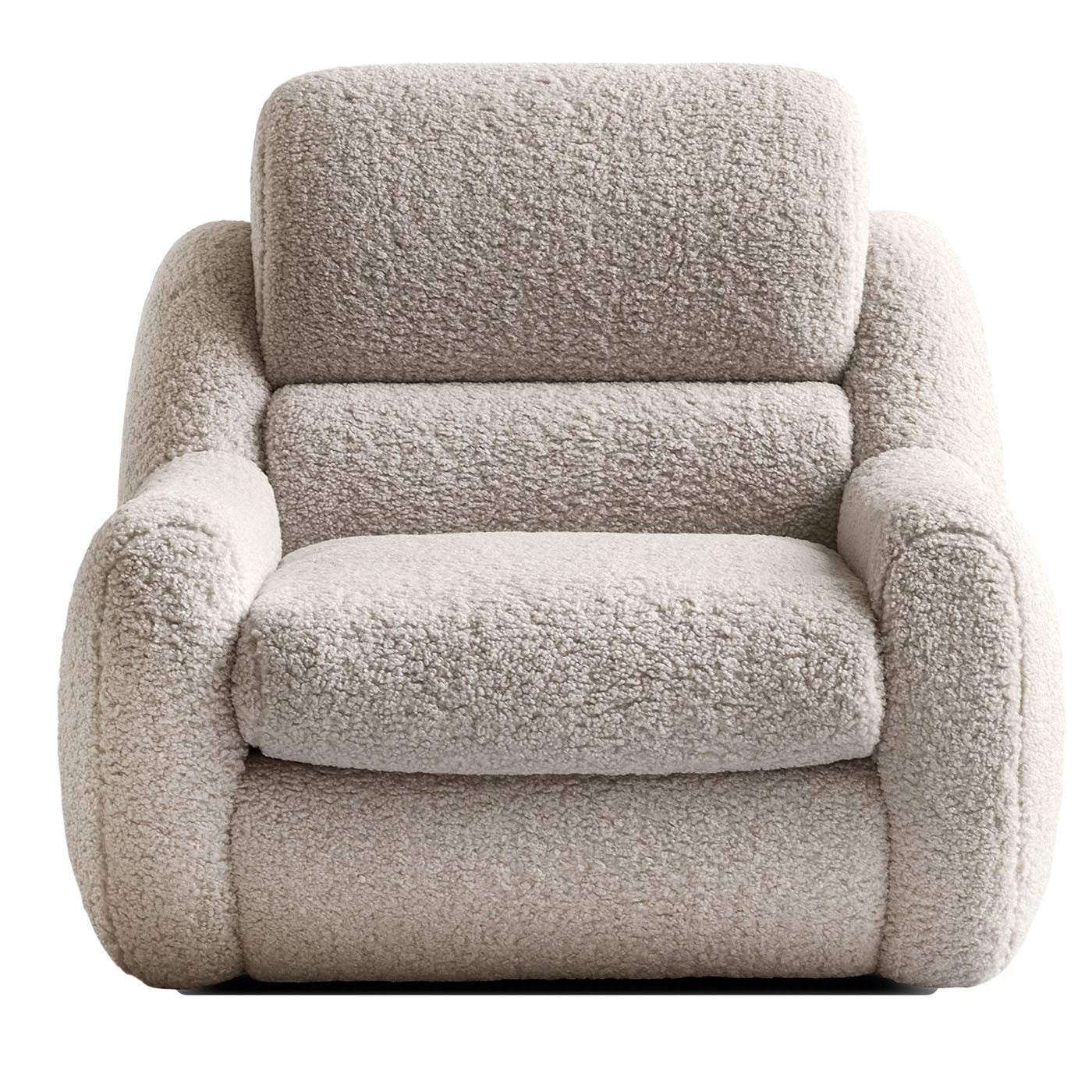 Teddy Beige Boucle Fabric Armchair - Main view