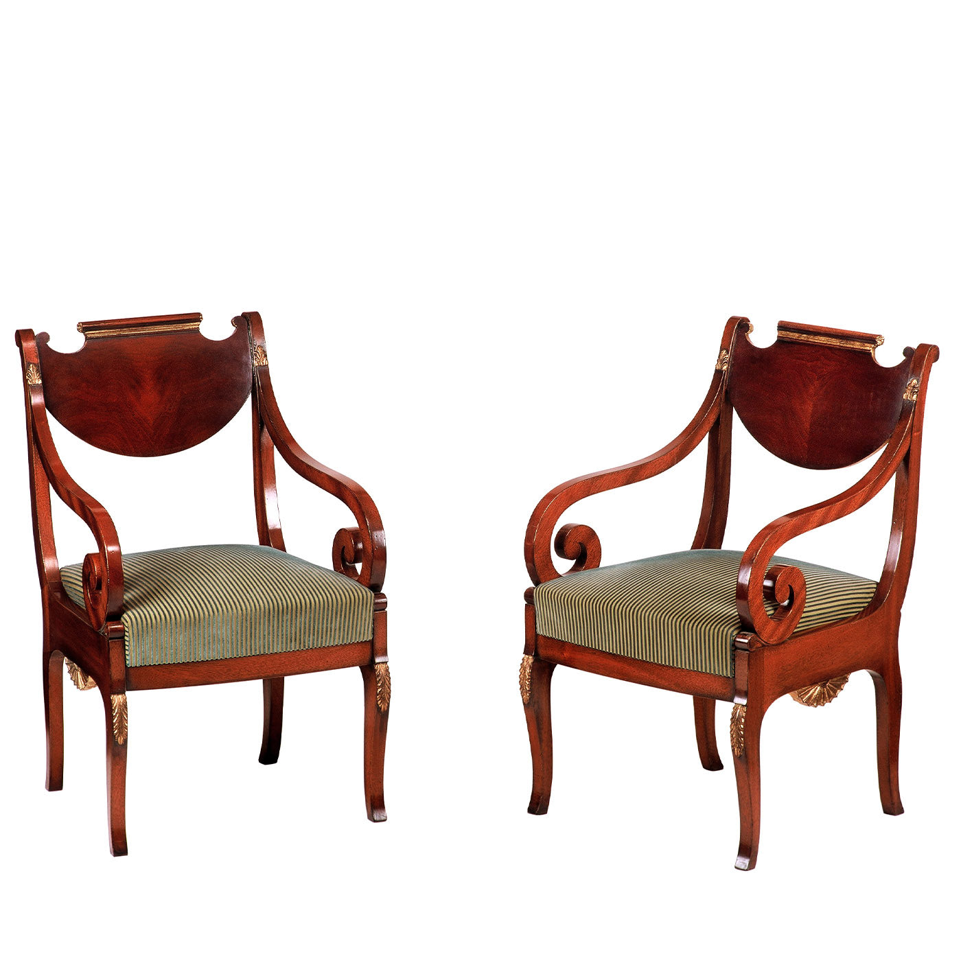 Russian Empire-Style Mahogany Chair With Arms - Alternative view 1