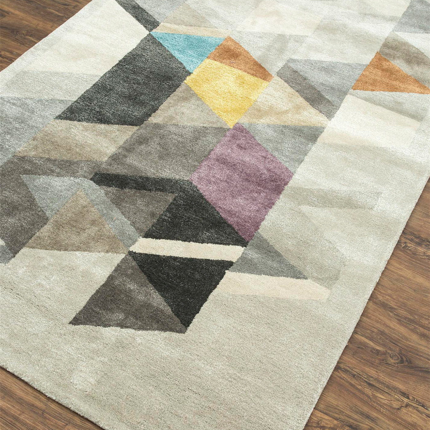 Modern Mosaic Classic Gray & Medium Gray Hand Tufted Rug - Alternative view 1