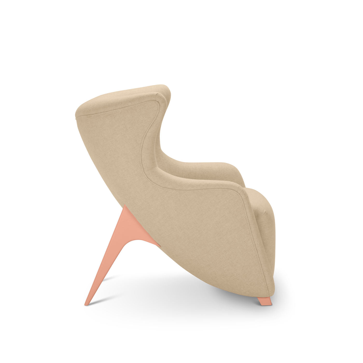 Gea Beige and Pink Low Armchair By Giovanni Tommaso Garattoni - Vue alternative 4