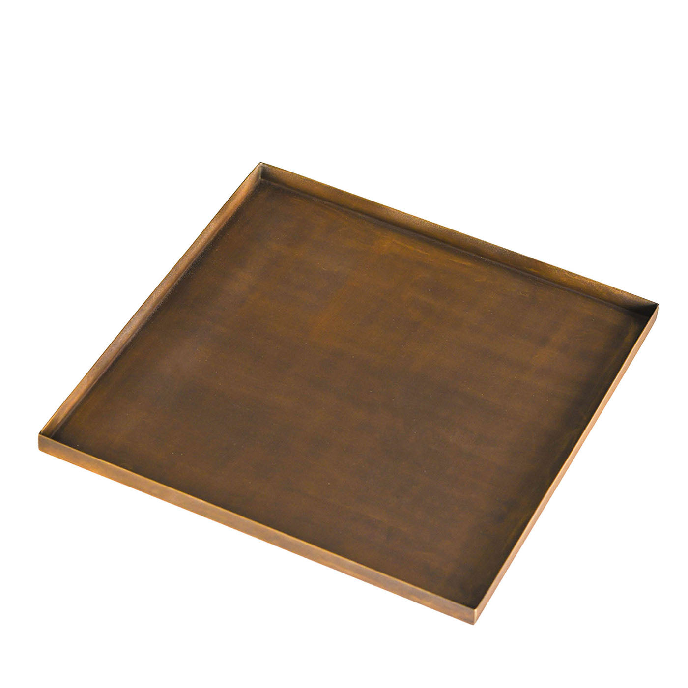 Vassoio quadrato in ottone brunito - Vista principale