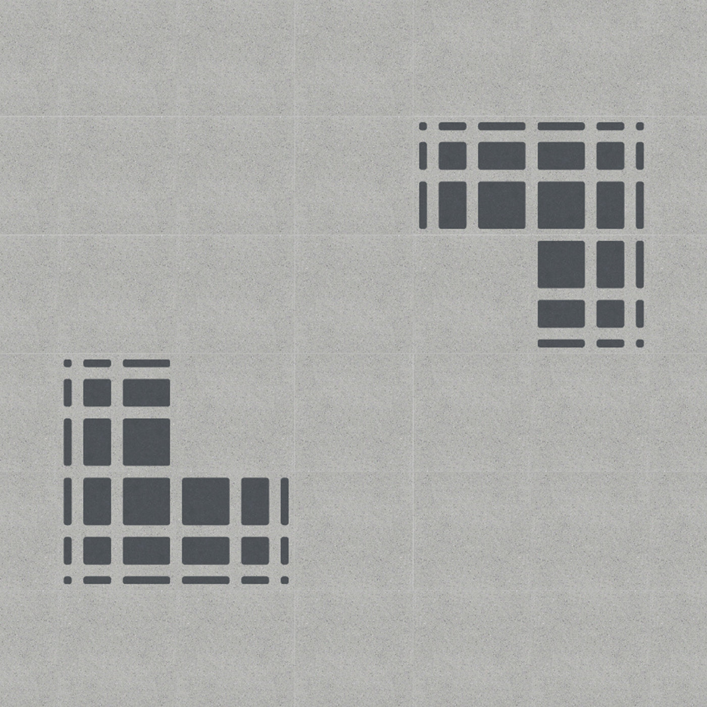 Tartan Set of 25 Gray Concrete Tiles - Alternative view 1