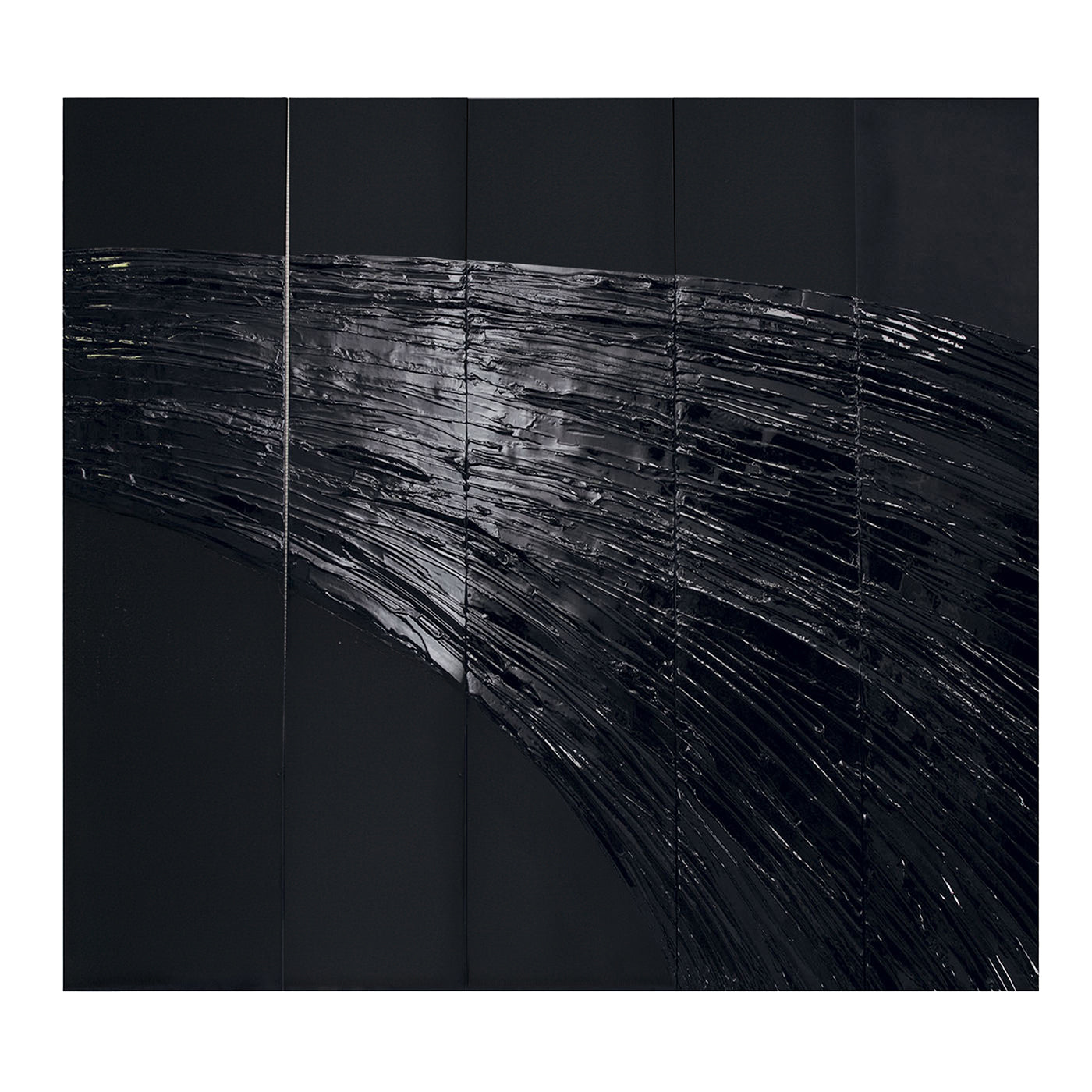 Pannello decorativo in gesso nero lucido Waves - Vista principale