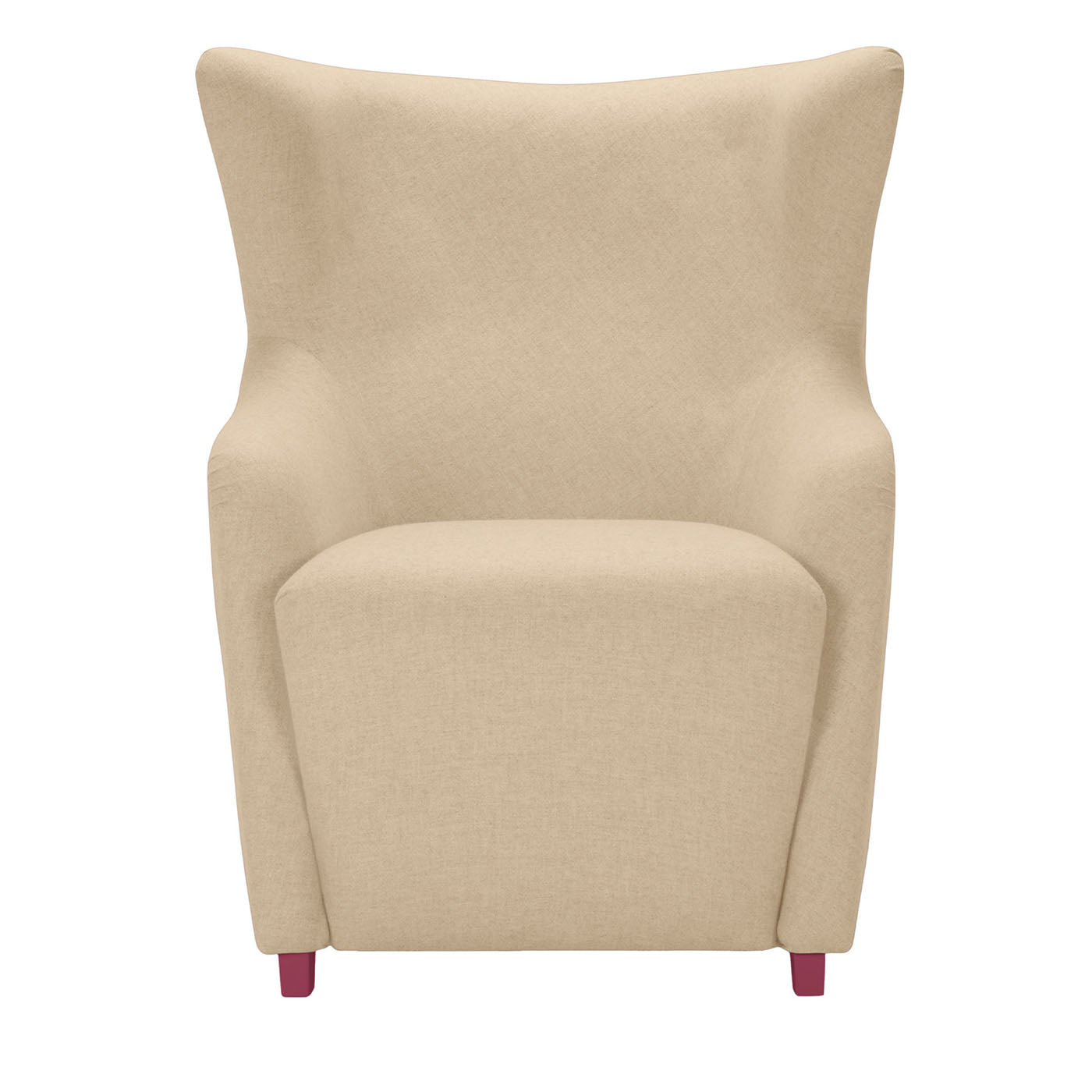 Gea Beige and Bordeaux Low Armchair By Giovanni Tommaso Garattoni - Vue principale